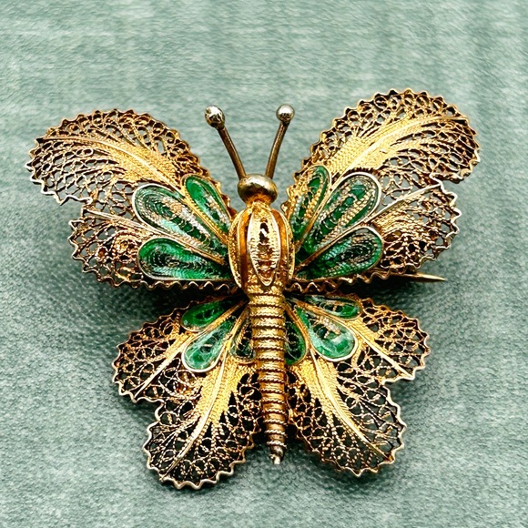 Rare Broche Ancienne Topazio Portugal - Vintage, Non Nettoyée - Femme